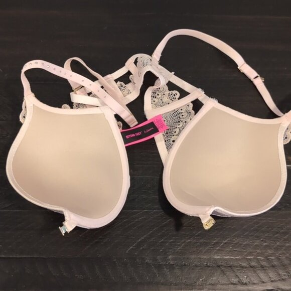 La Senza Beyond Sexy Push Up Metallic Lace Caged Convertible Underwire 34C - Picture 12 of 16